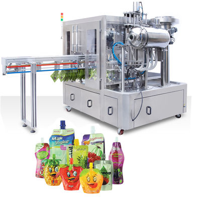 पीएलसी नियंत्रित स्पूट पॉच भरने की मशीन 50-500ml भरने की मात्रा 3.5KW बिजली की खपत